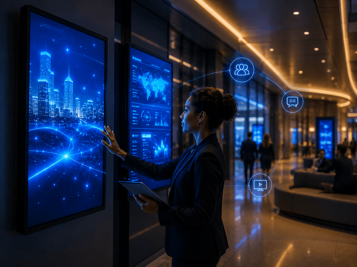 Connected digital signage in an enterprise service environment