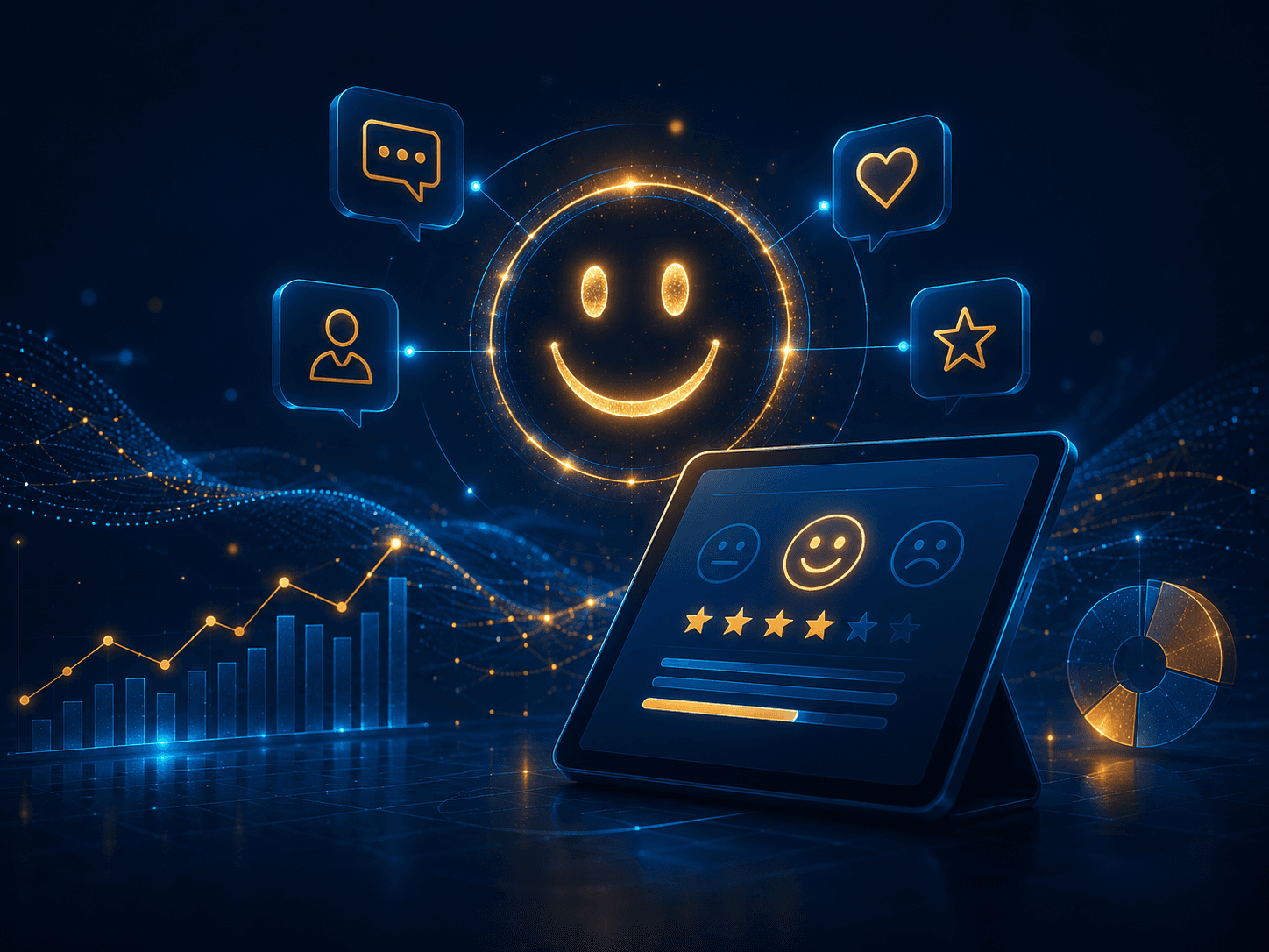 Customer feedback and experience signals displayed on connected devices
