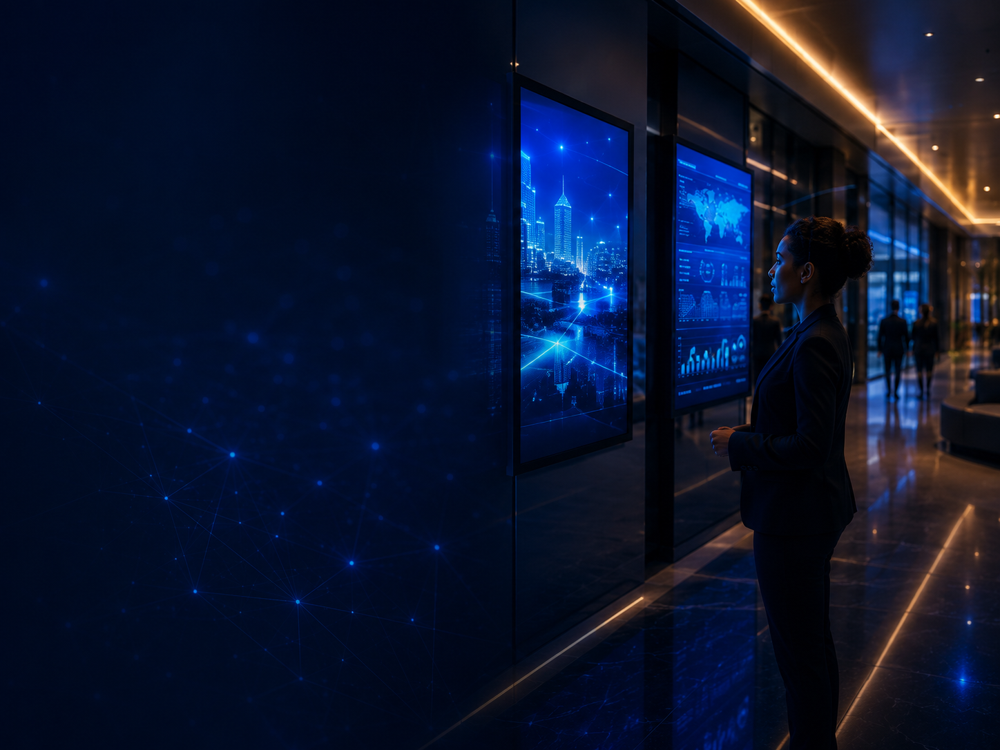 Connected digital signage in an enterprise service environment